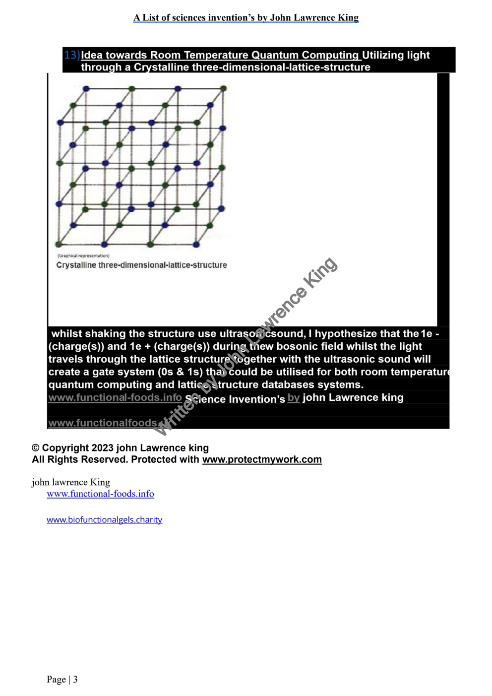 13 Science inventions, invented by john Lawrence king 13 Science inventions, invented by john Lawrence king